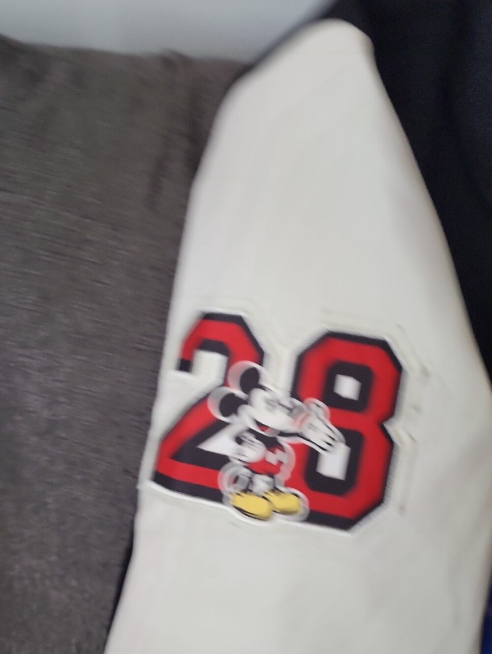 Viral Costco Disney Black and Cream Mickey Varsity Jacket for Men And Women - Picture 7 of 13